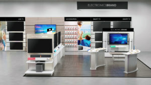 Feature Wall and Floor Display Consumer Electronics