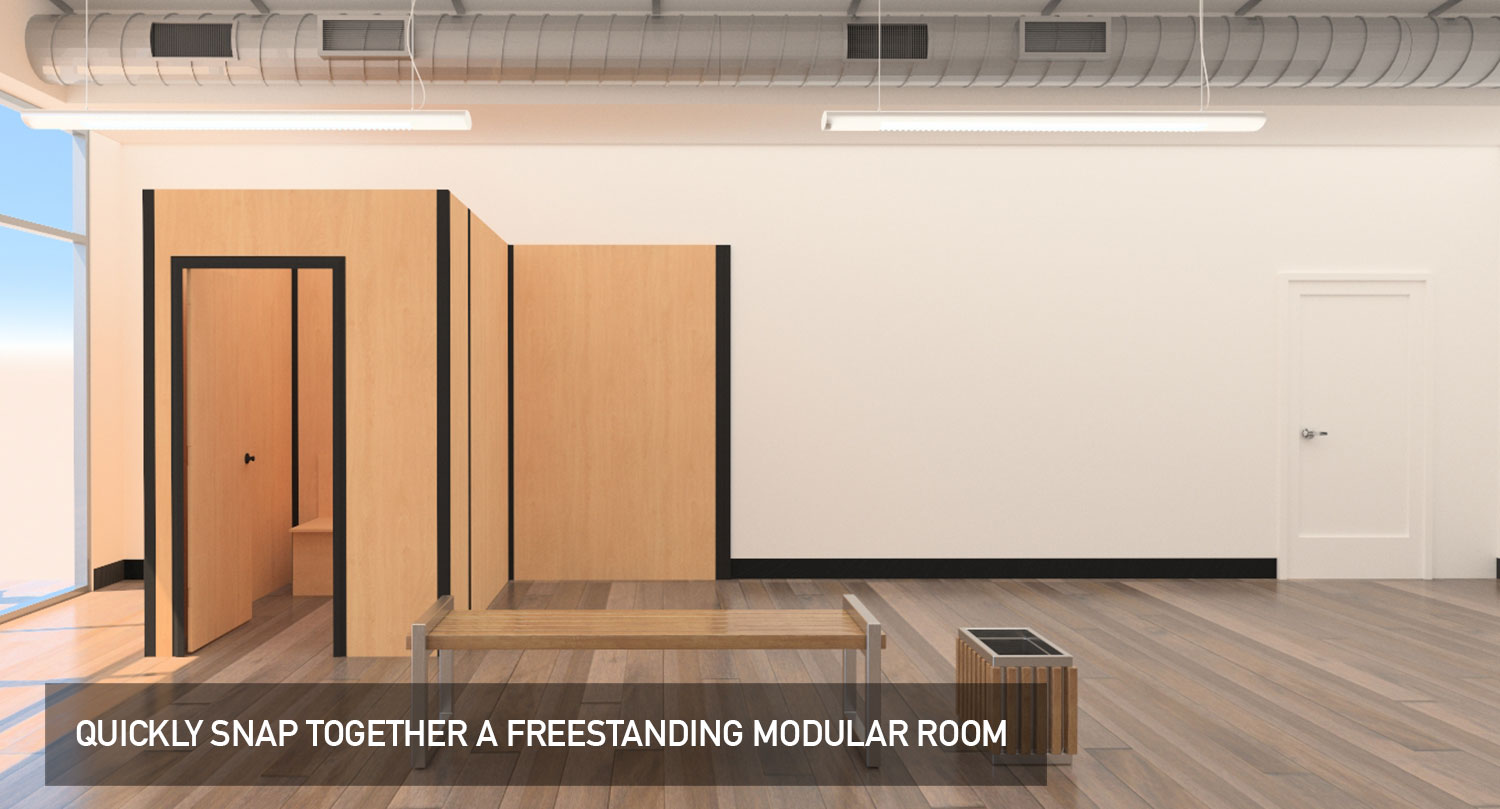 Temporary modular display system, dressing rooms