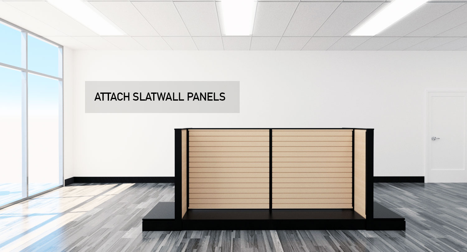 Retail Store Gondola Floor and Wall Modular Product Displays Slatwall Panels