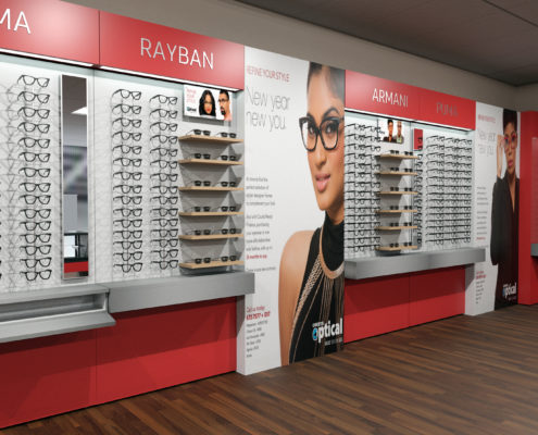 Optical Store Wall Eyewear Display